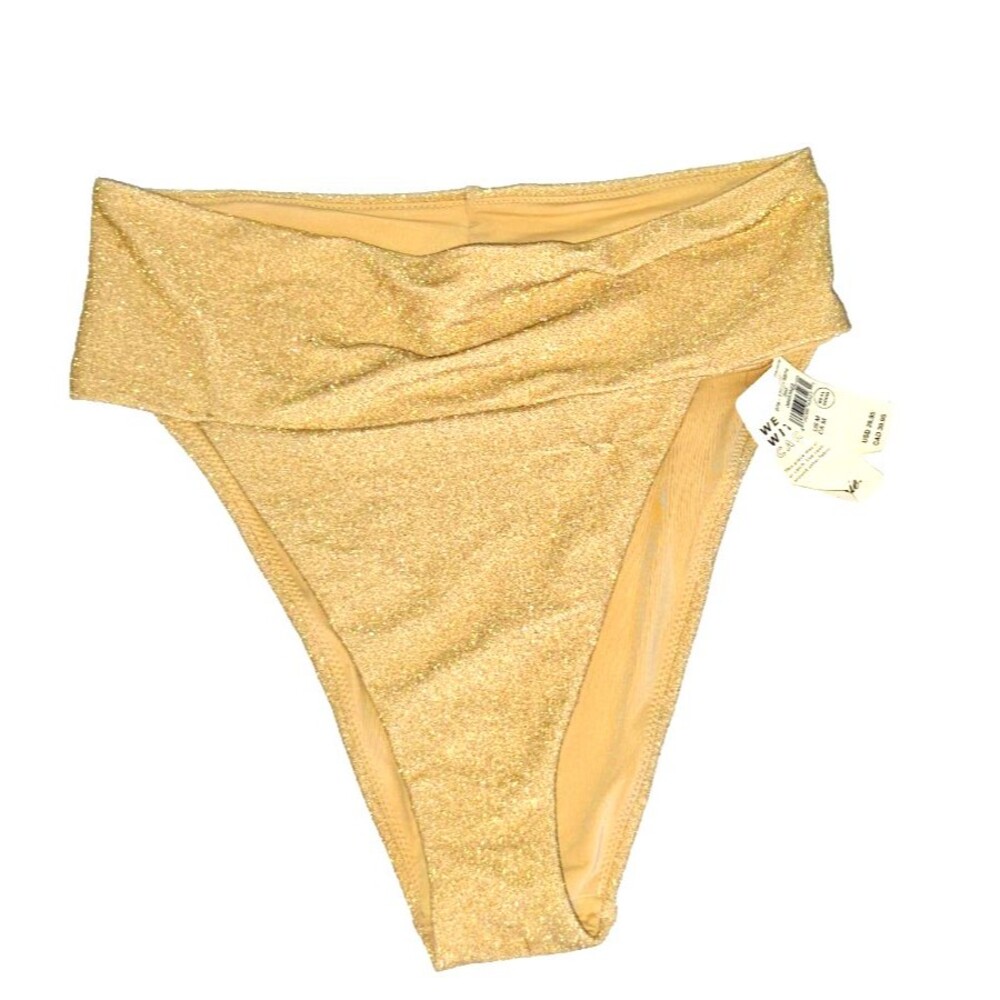 Aerie American Eagle Gold Glitter Swim Bathing Suit Bottoms NEW Medium M $29.95